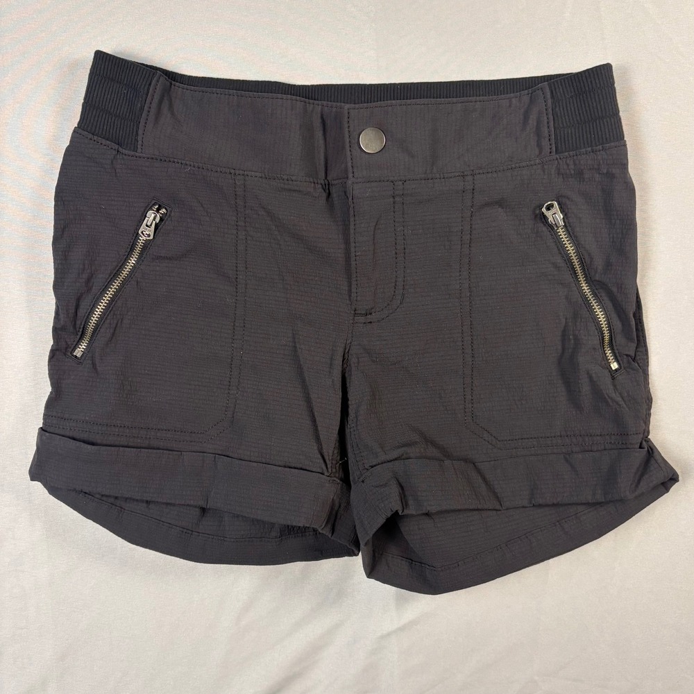 Athleta Trekkie North Mid Rise Shorts Womens Size 2 Black Lightweight